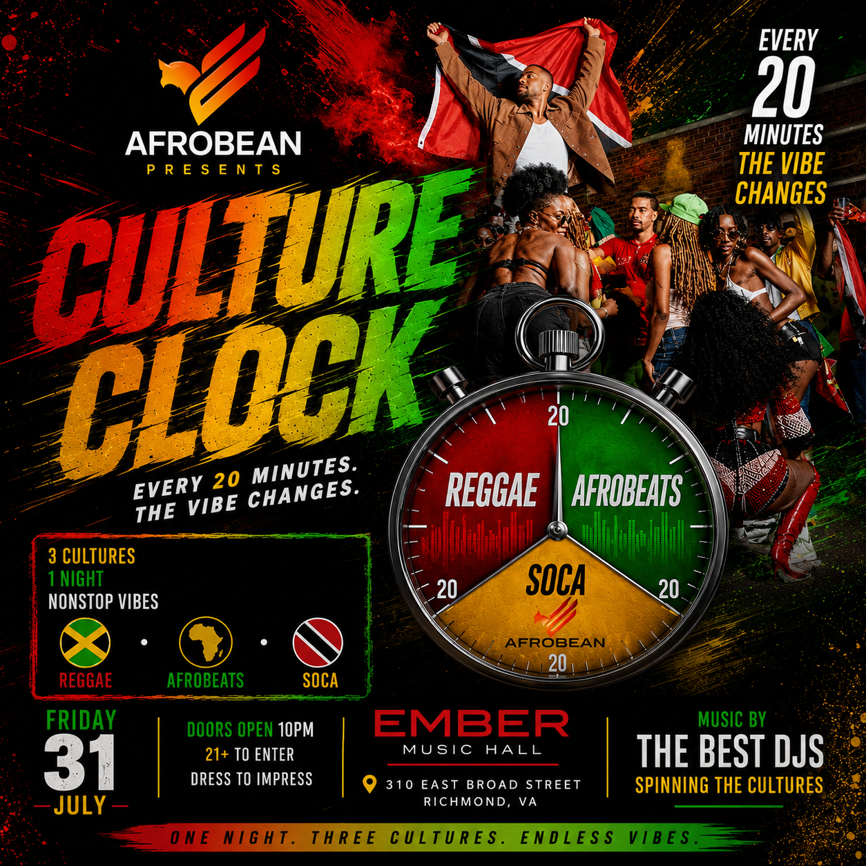 Caribbean Night: Culture Clock at Ember Music Hall